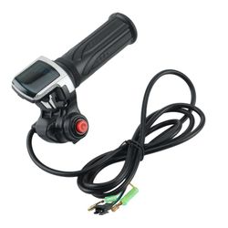 36V sähköpolkupyörän skootteri nopeus kaasukahva LCD-näyttö kytkimellä EBike kierrekaasupoljin ohjaustangon kahva Musta