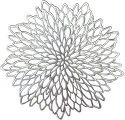 Pyöreät lehtimatot Pestävä lämmönkestävä vinyylipöytämatto Morden Kitchen Dining Wedding Accent Placemat Hopea 6 Pack