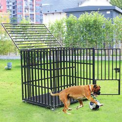 Bingo Paw Heavy Duty Dog Crate Anti-Anxiety Dog Cage Kennel Exercise Playkehä Musta XXL