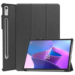 Lenovo Tab P11 Pro Gen 2 Kolmitaittoinen jalusta Pu nahkainen tablettikotelo Automaattinen herätys- / nukkumistoiminto Pudotuksen kestävä kansi Musta