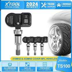 Moottoriajoneuvojen anturit XTOOL TS100 metalliversio 2 sisään 1 315MHz 433MHz ohjelmoitava rengaspaineen valvontajärjestelmän anturi TPMS toimii T...