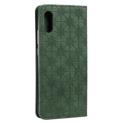 Gangxun Kompatibel med Xiaomi Redmi 9a Case Læder Magnetic Flip Folio Cover Wallet grøn