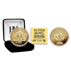 Highland Mint Super Bowl XXXV Gold Flip Coin NFL Coin 39mm, gullbelagt Gull