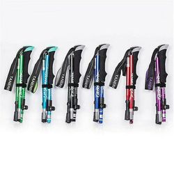 5-seksjon Folding Trekking Poles Walking Stick Vandring Naturehike Antishock grønn 110-130cm