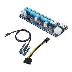 Mini PCIE 16X -sovitin, PCIE PCI Express16x Extenderiin, 4 kiinteää kondensaattoria ja 6Pin liitäntä, näytönohjaimen louhintaan Kuten