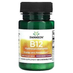 Swanson B12 hydroksikobalamiini 1000mcg pureskelee 60