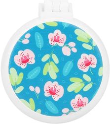 Massage Kam med spejl, bærbar folde kam med cute trykmønster (små blomster)