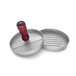 Hamburger Patty Maker Grill Tryk Store Runde Burger Metal Mold Madlavning Tools (Sølv)