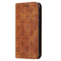Gangxun Kompatibel med iphone 12 Mini Case Læder Magnetisk Flip Folio Cover Tegnebog brun
