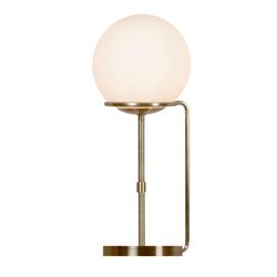 Searchlight Lighting Kugle 1 Lys bord globe lampe hvid, antik messing med glas skygge, E27