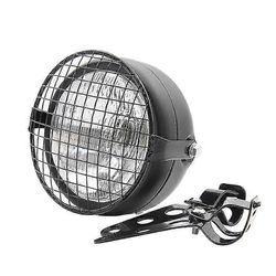 Retro vintage moottoripyörä universaali sivukiinnike 35w 6,5 tuuman läpinäkyvä ajovalokahvila säleiköllä +