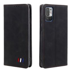 Etui til Xiaomi Redmi Note 10t Cover Magnetic Closure Wallet Book Flip Folio Stand View Læder cover Stødsikker - Sort