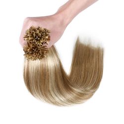 Sego U Tip Hair Extensions Human Hair Pieces 50tråds brun og blekemiddel blond 20inch