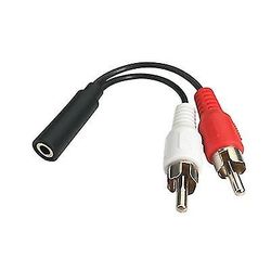 Coosilo Stereolyd/skærmkort, 3,5 mm til 2rca-kabel (10 cm)