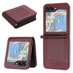 Kotelo Samsung Galaxy Z Flip 6: lle, vintage-ommelnahkainen lompakkokotelokorttipaikka jalusta magneettinen suljin iskunkestävä käännettävä folioko...