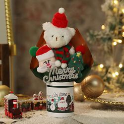 Christmas plysj bjørner myke utstoppede Santa Claus Bear Animal Landskap ornamenter A10