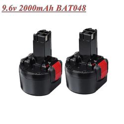 Bat048 9.6v 2000mah Ni-cd batteri kompatibelt Bosch psr 960 bh984 bat048 bat119 9.6v elektroverktøy oppladbart batteri 2pcs-c (1pcs)