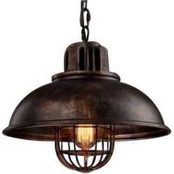 Riippuvalaisin kattokruunu metallivarjostin loft-tyyli vintage teollinen kattokruunu valaisin riipus E27, ruoste