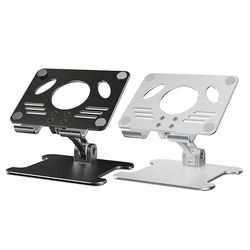 Desktop Tablet Stand Dual Axises Design Justerbar Smartphone Holder Tabletter Tegnestativ Sølv