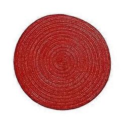 JWL-5PCS pöytämatot ruokapöydälle 1 kpl, lämmönkestävät paikkamatot tahrankestävä liukumaton pestävä PVC-kudottu vinyyliastiasto, INS Punainen-11cm