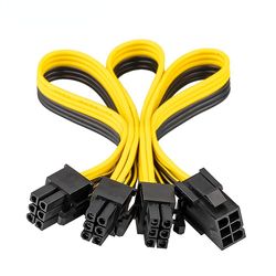 Pci-e Pcie 6pin Female Til 3 6p Male Pci Express Forlængerkabel Strømforsyning 20cm Til grafikkortadapter