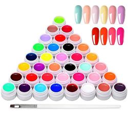 Dxn 36 farger Nail Art Polish, Gel Paint Nail Kit, Gel Paint For negler Art Med Nail Brush For negler Diy Nail Art Design