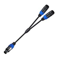 Speakon Splitter -kaapeli Speak-On Break Out -kaapeli Speakon uros kahteen naaraskaapeliin