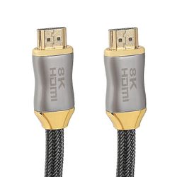 Lanxri High Speed 8k Hdmi 2.1 Kabel med Guld Stik &Flettet Nylon lavet til laptop / Skærm / Xbox One / Ps5 / 8k Tv (3m Lang)