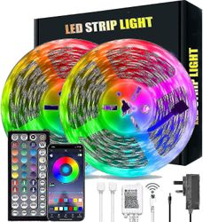 20m LED-lys Bluetooth RGB-lys LED-båndlys med 44-taster ekstern musikk Synkroniser fargeskiftende LED-stemningsstripe Fule53 1M fullstendig sett 50...