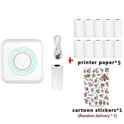 Ny Mini Pocket Sticker Printer, Bluetooth Trådlös Bärbar Mobil Skrivare Termisk skrivare För Anteckningar, Memo, Foto Bulle 5 tryckpapper