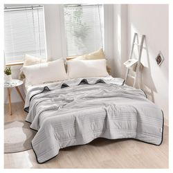 Ultra Cooling Filt för full & Twin Beds Ultra Soft Tvättbara filtar För 180-220 Gray