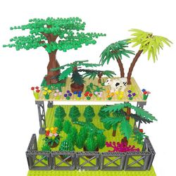 Ebox Dobbeltsidede bundplader til små klodser - kompatibelt byg Beige Tree