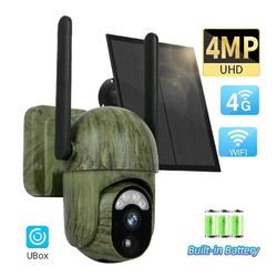 4MP 4G solenergi sikkerhetskamera trådløs utendørs WiFi Menneske / dyr deteksjon 2-veis snakk IP66 vanntett