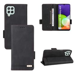 Gangxun Etui til Samsung Galaxy A22 4g læderetui Folio Flip med kreditkortspor Etui Coque Sort