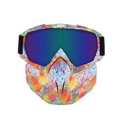 Lbq menn kvinner ski briller ski maske motorsykkel briller maske sykling briller briller vindtette avtakbare briller med maske for ski color 03