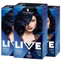 Schwarzkopf Live Hair Väri 090 Cosmic Blue - 3 kpl pakkaus 090 Kosminen sininen - x3