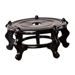 Kiinalainen Fishbowl-näyttöteline Puinen kasviteline Kukkaruukun pidike Bonsai-teline Sisäkasviteline Maljakkojalusta olohuoneeseen Musta Diameter ...