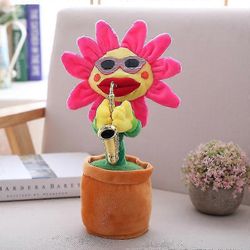 Tanssiva auringonkukka saksofonilla 32cm elektroninen laululeluu 60 laulua heiluva kasvi Keltainen Apiciform