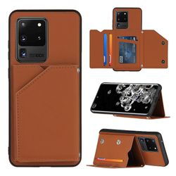 Gangxun Case til Samsung Galaxy S20 Ultra Vintage Cuir Cover Læderetui kofanger - Marron