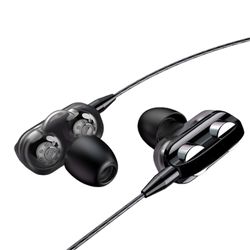 Langalliset nappikuulokkeet Kuulokkeet In-ear-kuulokkeet 3,5 mm: n liitin kaksikalvoiset stereokuulokkeet puhelimille ja kannettaville tietokoneille