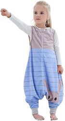 Lasten makuupussi jaloilla Lämmin pehmeä pyjama talvi makuupussi sininen L 5-6 Years