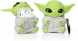 AIR Silikone-etui kompatibel egnet til Airpods 12Yoda Alien Design (grå)