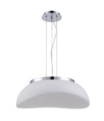 Inspired Lighting Opal loft vedhæng 3 lys E27, poleret krom, matteret hvidt glas