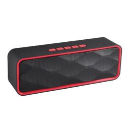 bærbar Bluetooth 5.0 høyttaler Multimedia Usb Subwoofer, Bil trådløs stereo Rød