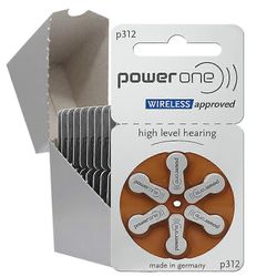 Powerone P312 -kuulokojeen paristot 60kpl/10 korttia 1.45v 312 312a A312 Pr41 sinkki-ilmaparisto Bte Cic Ric Oe -kuulokojeisiin