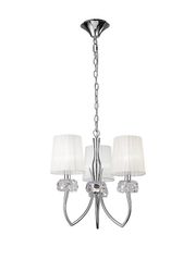 Inspired Lighting Loewe Loft Vedhæng 3 Lys E14, poleret Krom med hvide nuancer