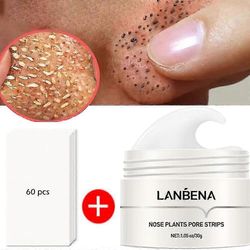 Lanbena Blackhead Remover Cream Pore Strips Nose Acne Deep Clean Peel Off naamio