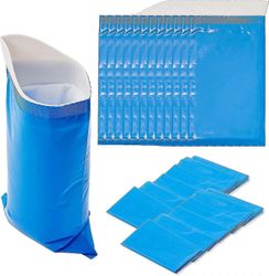 12 Super Gel imukykyinen matkavirtsapussi kertakäyttöisillä roskapusseilla kesäfestivaaleille, retkeilyyn, liikenneruuhkaan - vuotamaton kannettava...