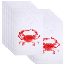 100 kpl kertakäyttöinen esiliina rapukuvioesiliinat muoviset hihaton kannettava hummeri merenelävät vedenpitävä ruokalappu ravintolan kuumaan katti...