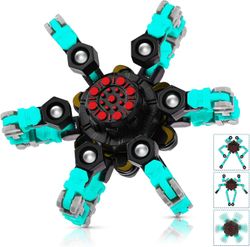 AIR Finger hånd spinner legetøj med transformerbar kæde mekanisk spiral twister (blå)